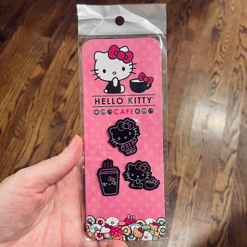 Ships today! Sanrio Hello Kitty Cafe Black and Pink Pins